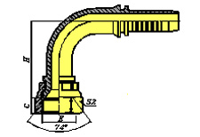 90º JIC FEMALE 74º CONE SEAT