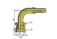 90º JIS METRIC FEMALE 60º CONE SEAT