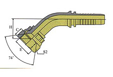 45º JIC FEMALE 74º CONE SEAT