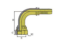 90°METRIC FEMALE FLAT SEAT