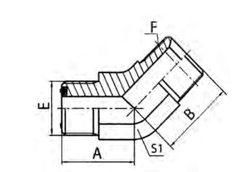 45° ELBOW ORFS MALE O-RING / NPT MALE