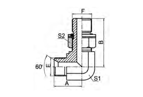 90° ELBOW BSP MALE 60°SEAT