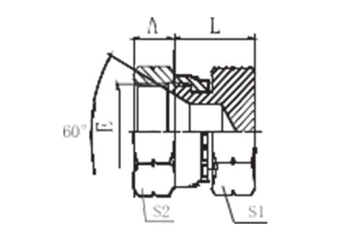 JIS GAS FEMALE 60°SEAT PLUG