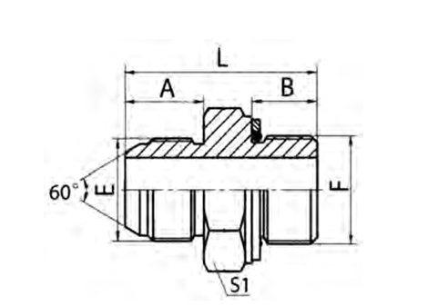 JIS GAS MALE 60° CONE