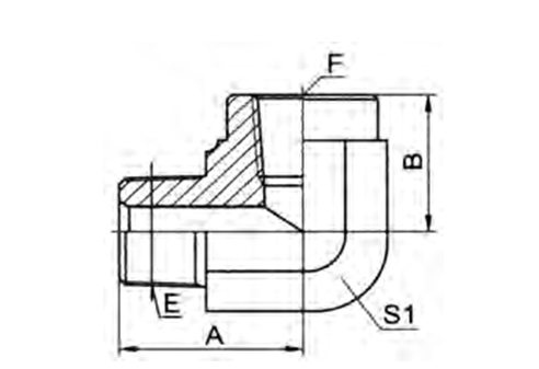 90° ELBOW BSPT MALE / BSPT FEMALE