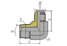 90  NPT  MALE/METRIC  MALE  90   CONE