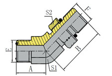 45 ORFS  MALE/SAE  O-RING  BOSS