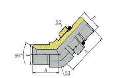 45 BSP  MALE  60 SEAT/SAE  O-RING  BOSS