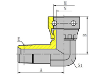 90º LONG NPT MALE/STECKO FEMALE