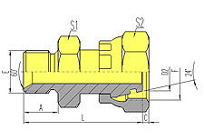 BSP MALE 60°SEAT OR BONDED SEAL/METRIC FEMALE 24° CONE O-RING