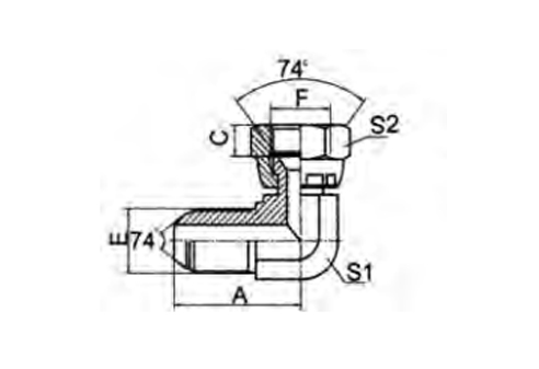 METRIC MALE 74° CONE